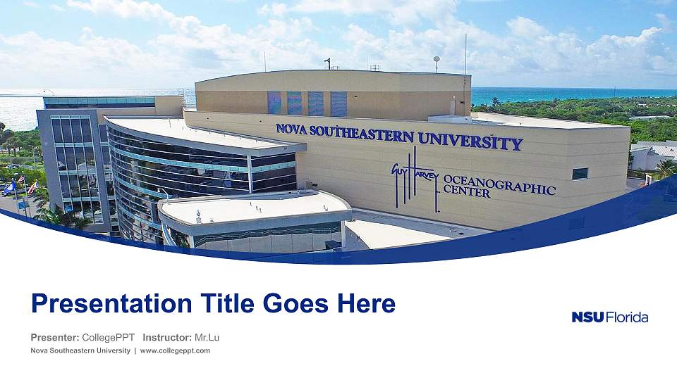 Nova Southeastern University Course/Courseware Creation PPT Template16:9 ratio PPT effect preview image