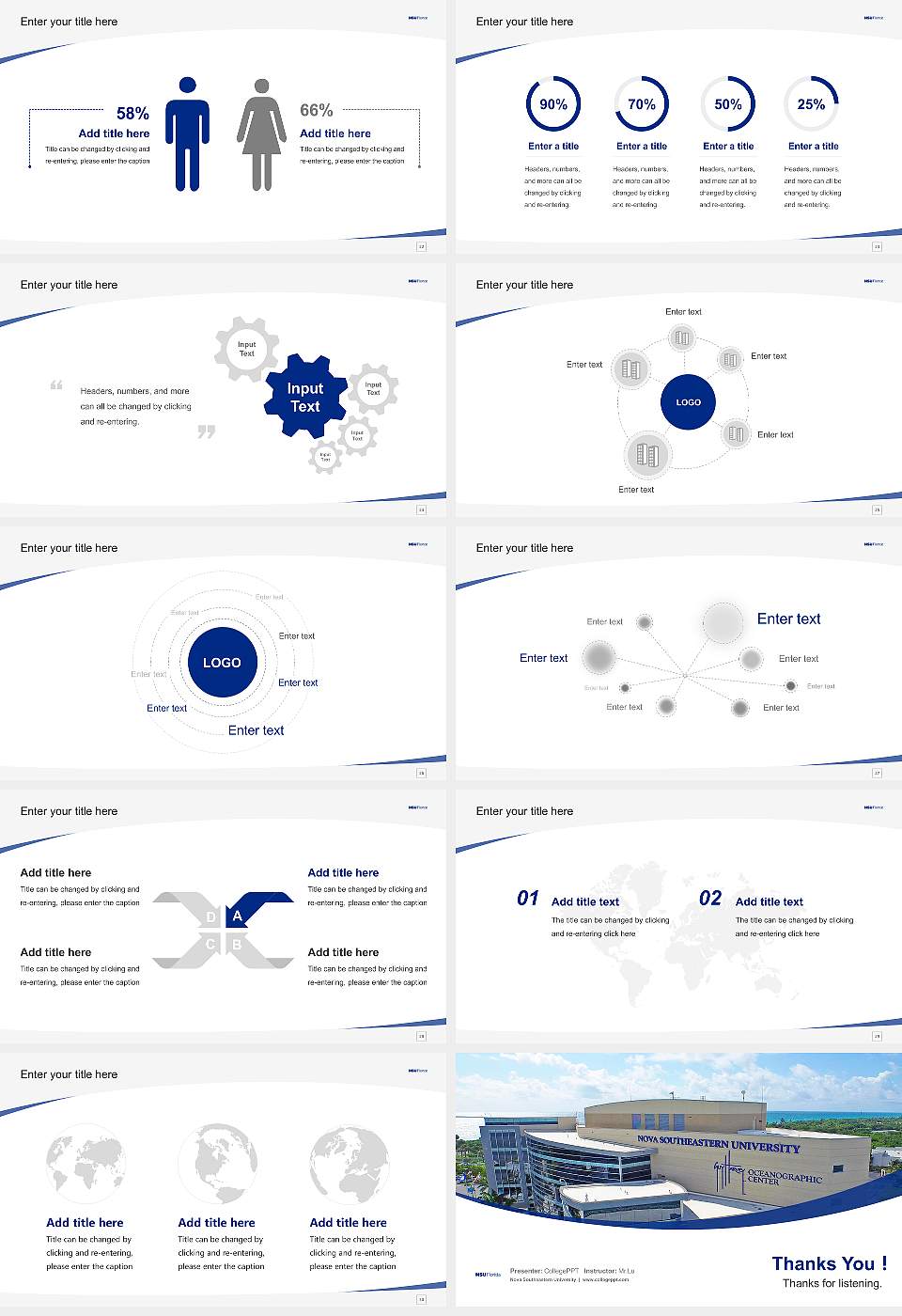 Nova Southeastern University Course/Courseware Creation PPT Template16:9 ratio PPT effect preview image4
