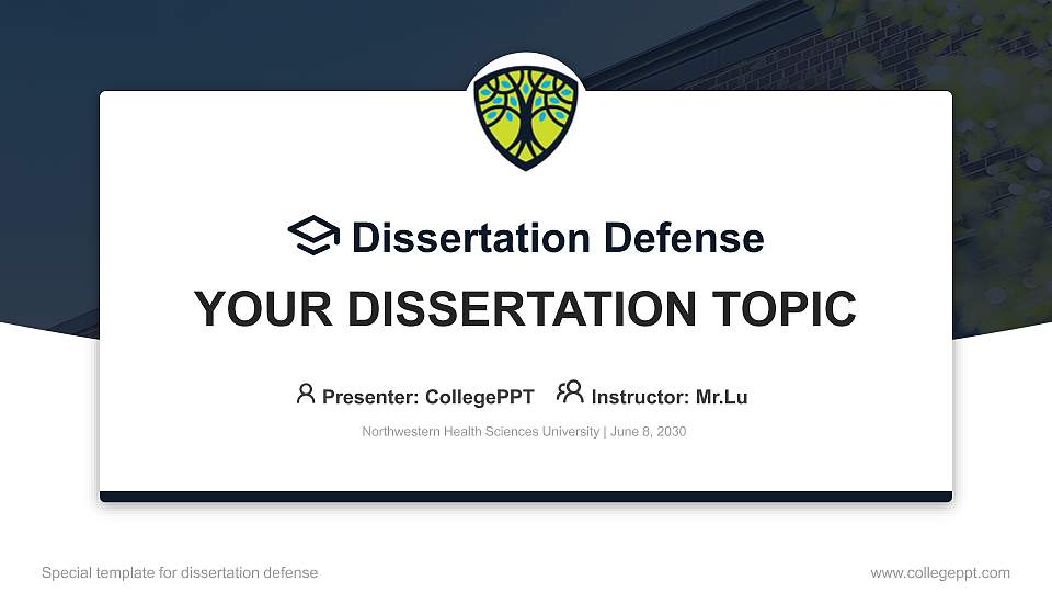 Northwestern Health Sciences University Graduation Thesis Defense PPT Template16:9 ratio PPT effect preview image