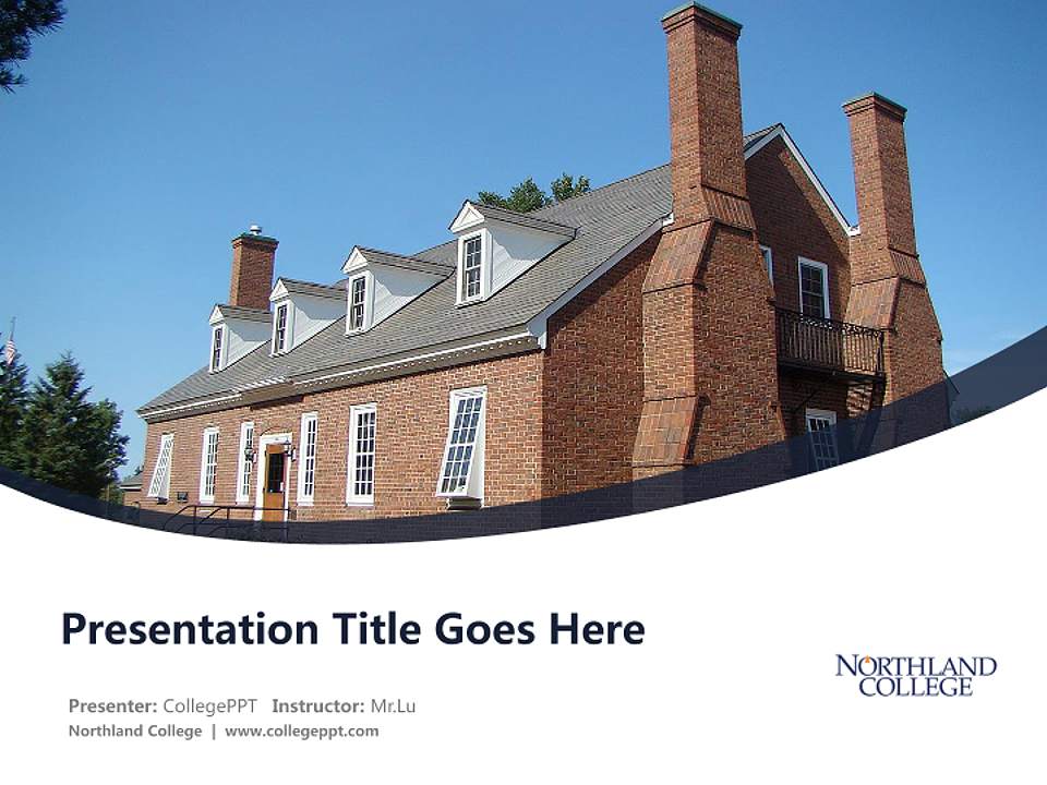 Northland College Course/Courseware Creation PPT Template4:3 ratio PPT effect preview image5