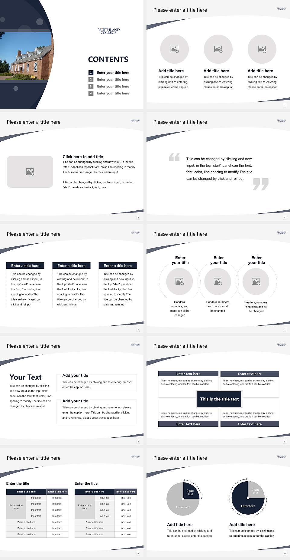 Northland College Course/Courseware Creation PPT Template4:3 ratio PPT effect preview image2