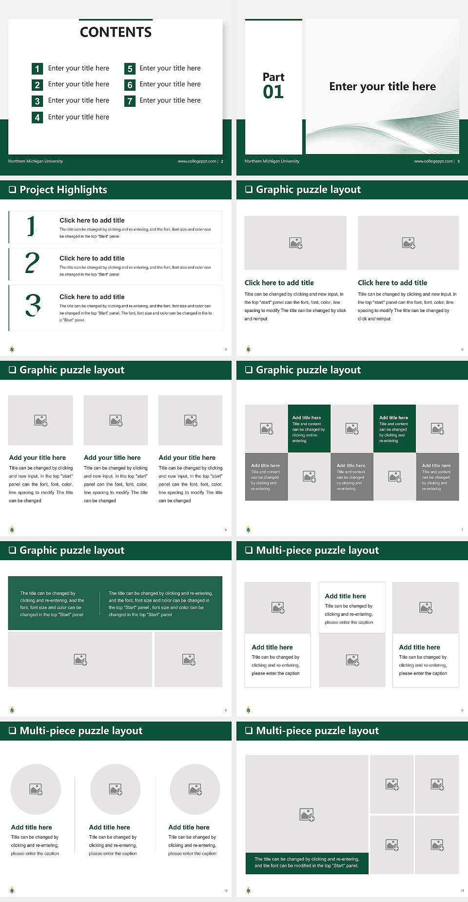 Northern Michigan University General Purpose PPT Template4:3 ratio PPT effect preview image2
