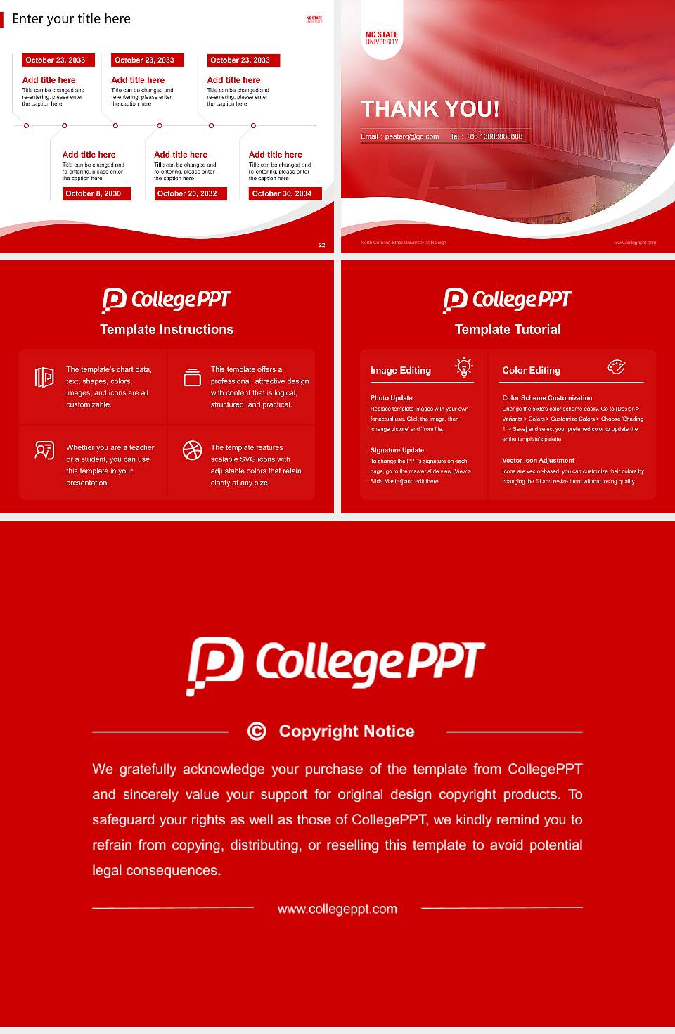 North Carolina State University at Raleigh Lecture Sharing and Networking Event PPT Template4:3 ratio PPT effect preview image4