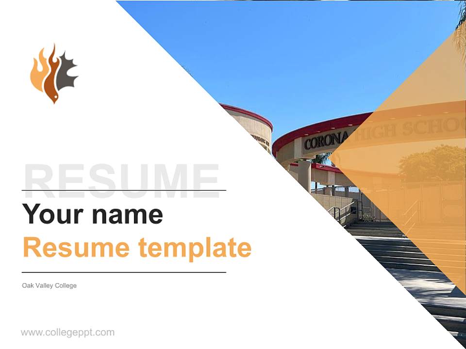 Oak Valley College Resume PPT Template4:3 ratio PPT effect preview image5