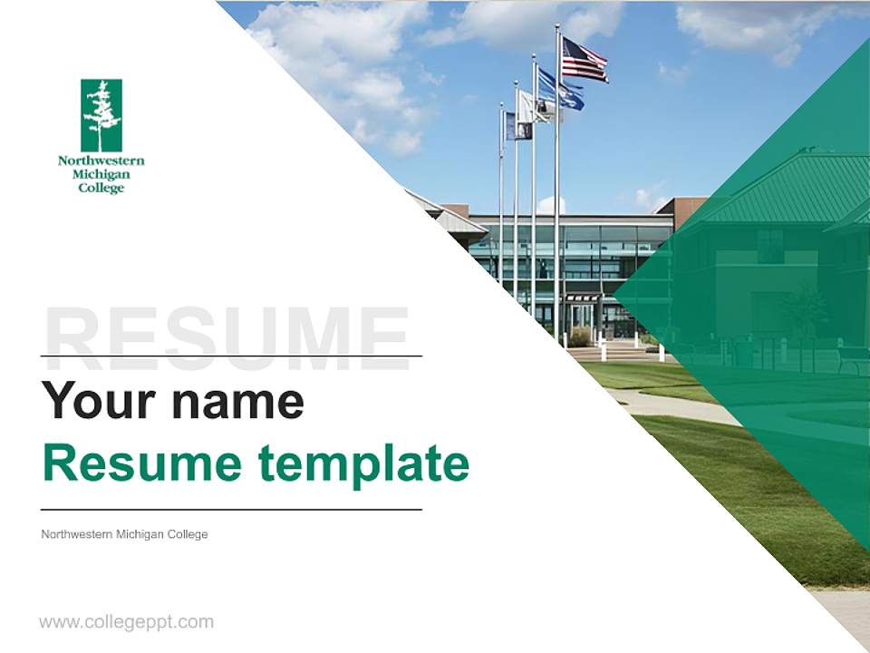 Northwestern Michigan College Resume PPT Template4:3 ratio PPT effect preview image5