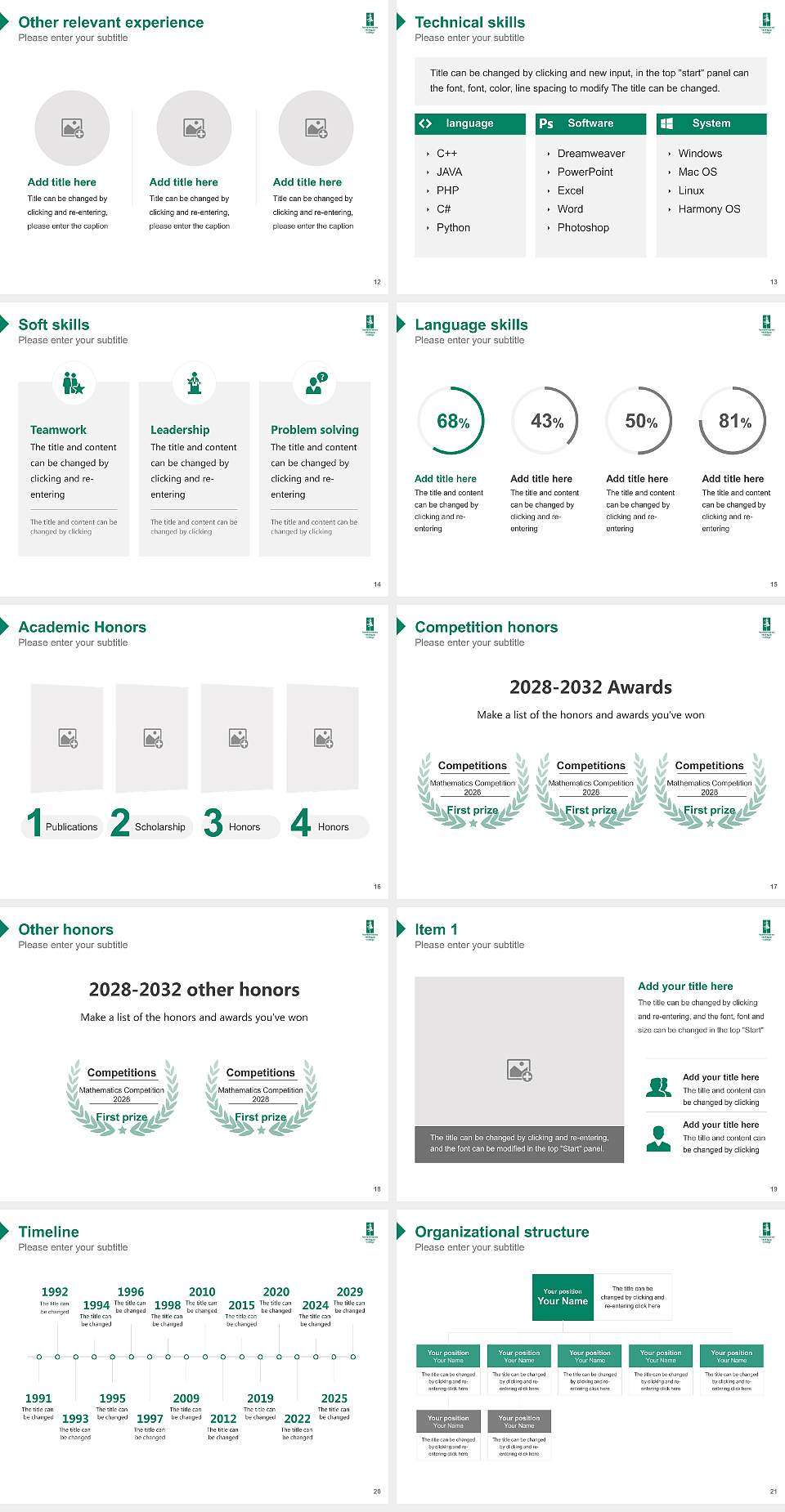 Northwestern Michigan College Resume PPT Template4:3 ratio PPT effect preview image3