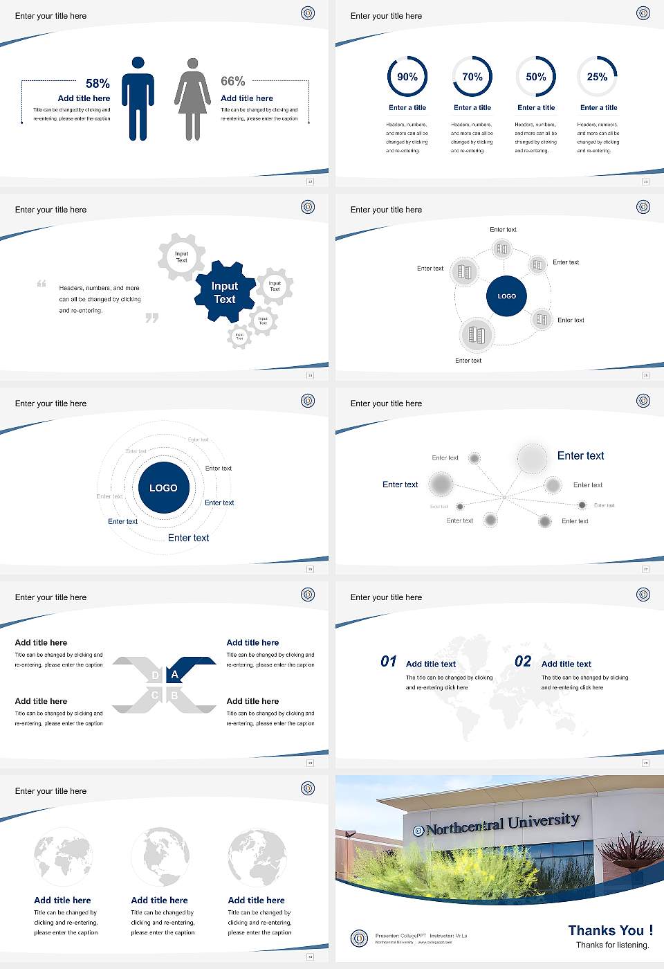 Northcentral University Course/Courseware Creation PPT Template16:9 ratio PPT effect preview image4