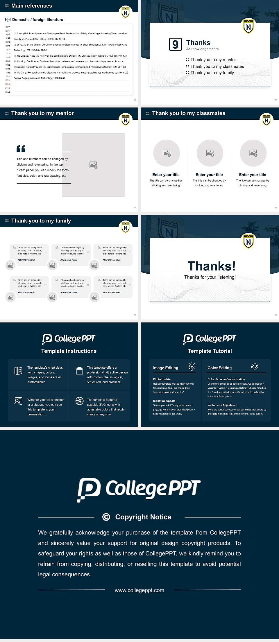 Nuc University Graduation Thesis Defense PPT Template4:3 ratio PPT effect preview image7