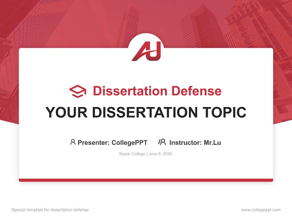 Nyack College Graduation Thesis Defense PPT Template4:3 ratio PPT effect preview image7