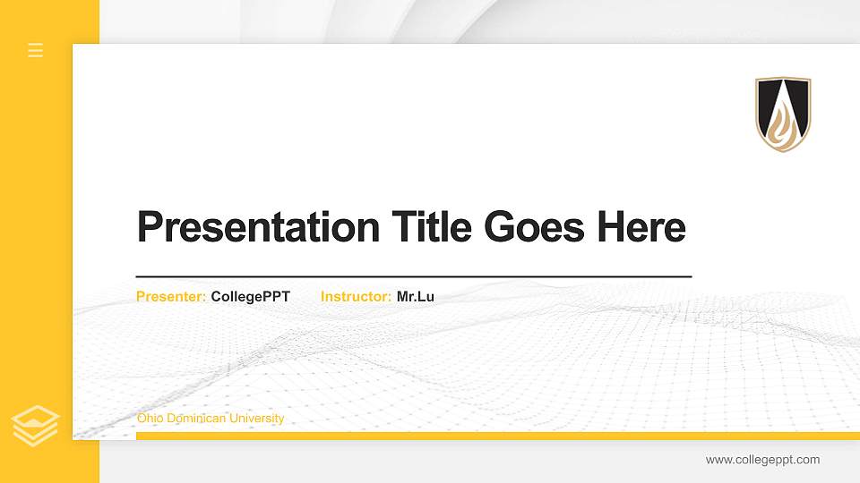 Ohio Dominican University Thesis Proposal/Graduation Defense PPT Template16:9 ratio PPT effect preview image