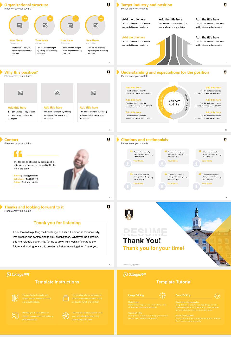Ohio Dominican University Resume PPT Template16:9 ratio PPT effect preview image4