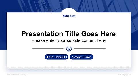 Nova Southeastern University National Scholarship Defense PPT Template