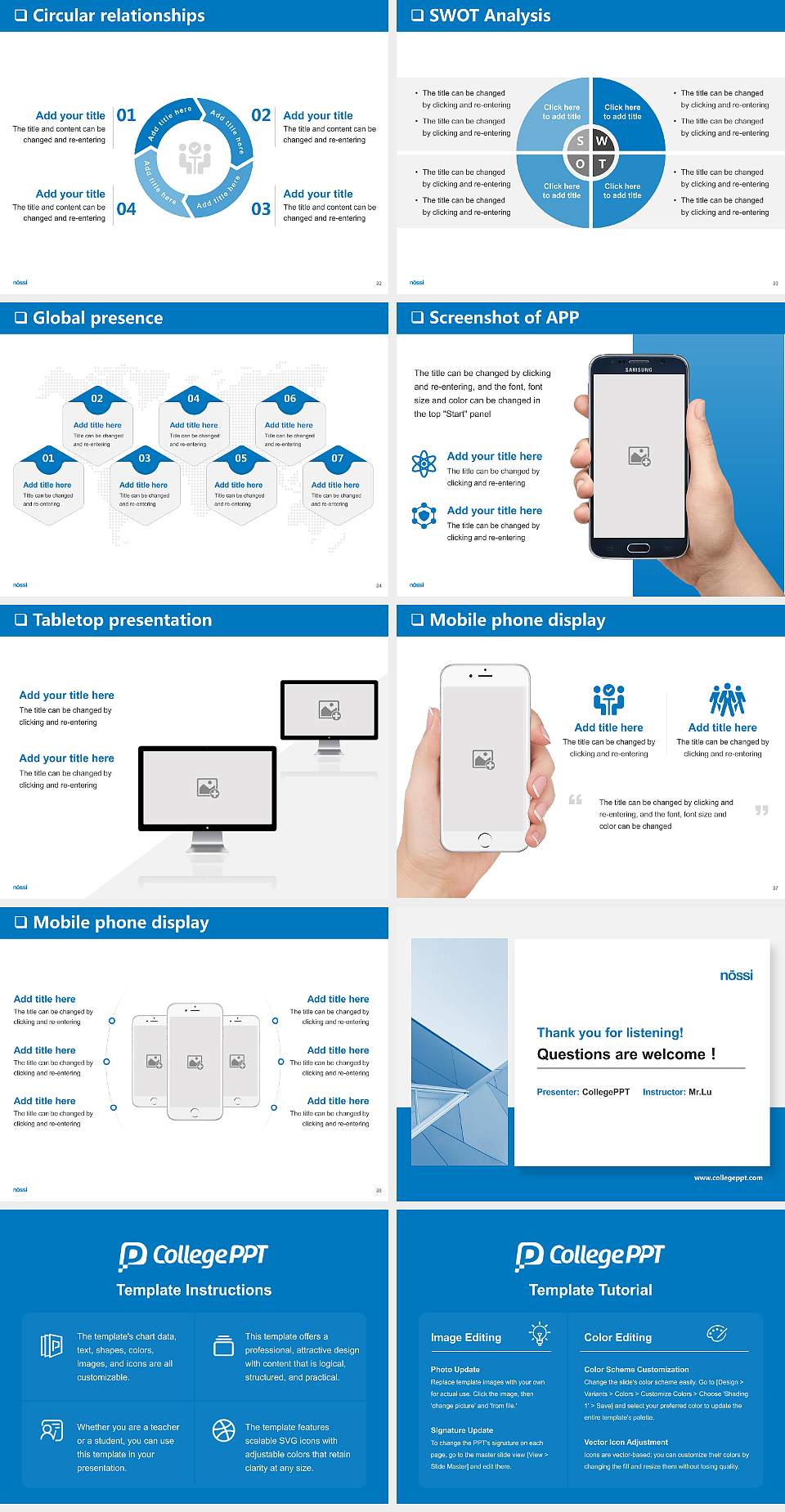 Nossi College of Art General Purpose PPT Template4:3 ratio PPT effect preview image5