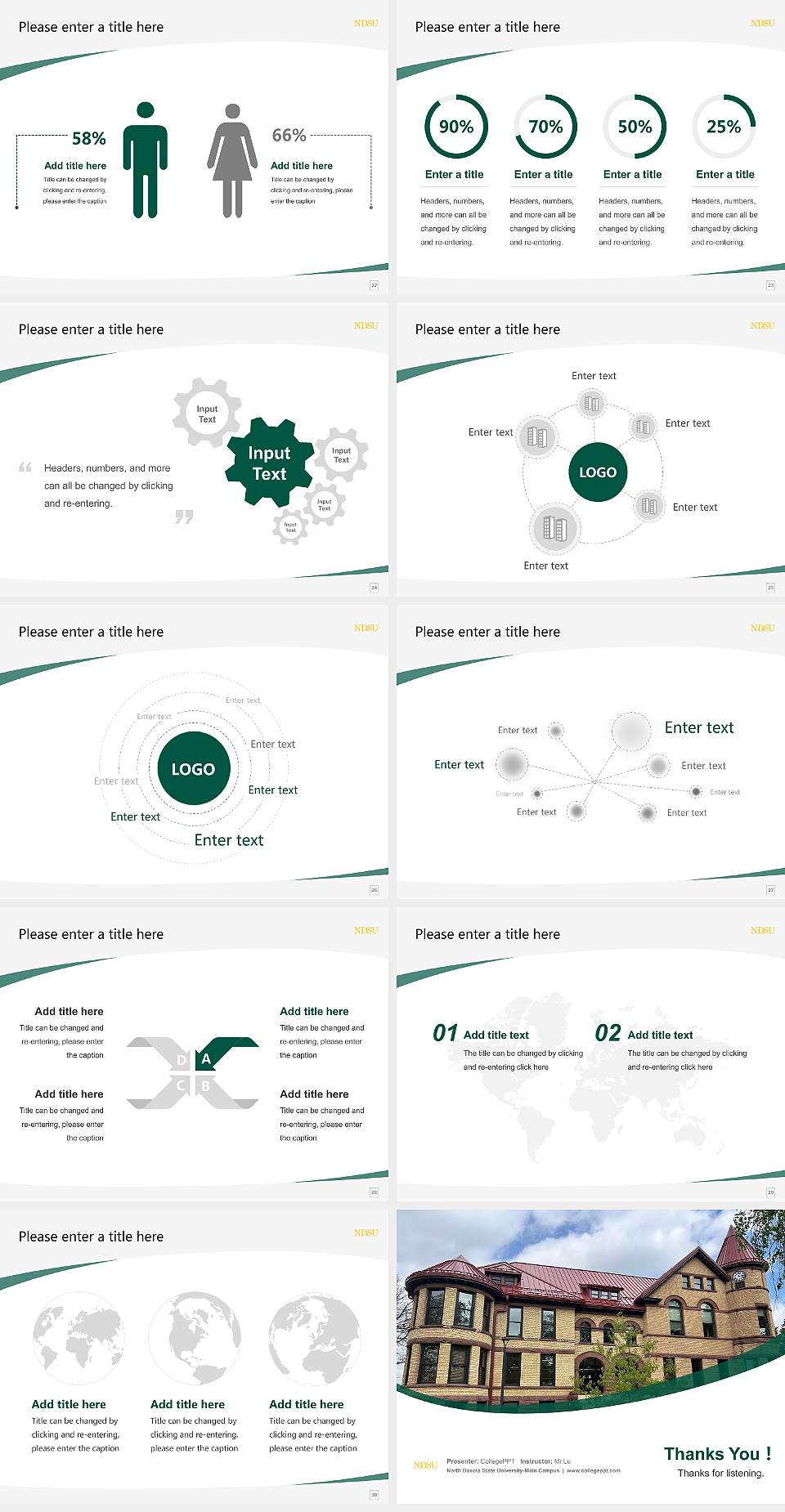North Dakota State University-Main Campus Course/Courseware Creation PPT Template4:3 ratio PPT effect preview image4