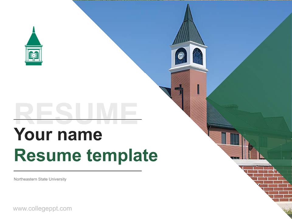 Northeastern State University Resume PPT Template4:3 ratio PPT effect preview image5