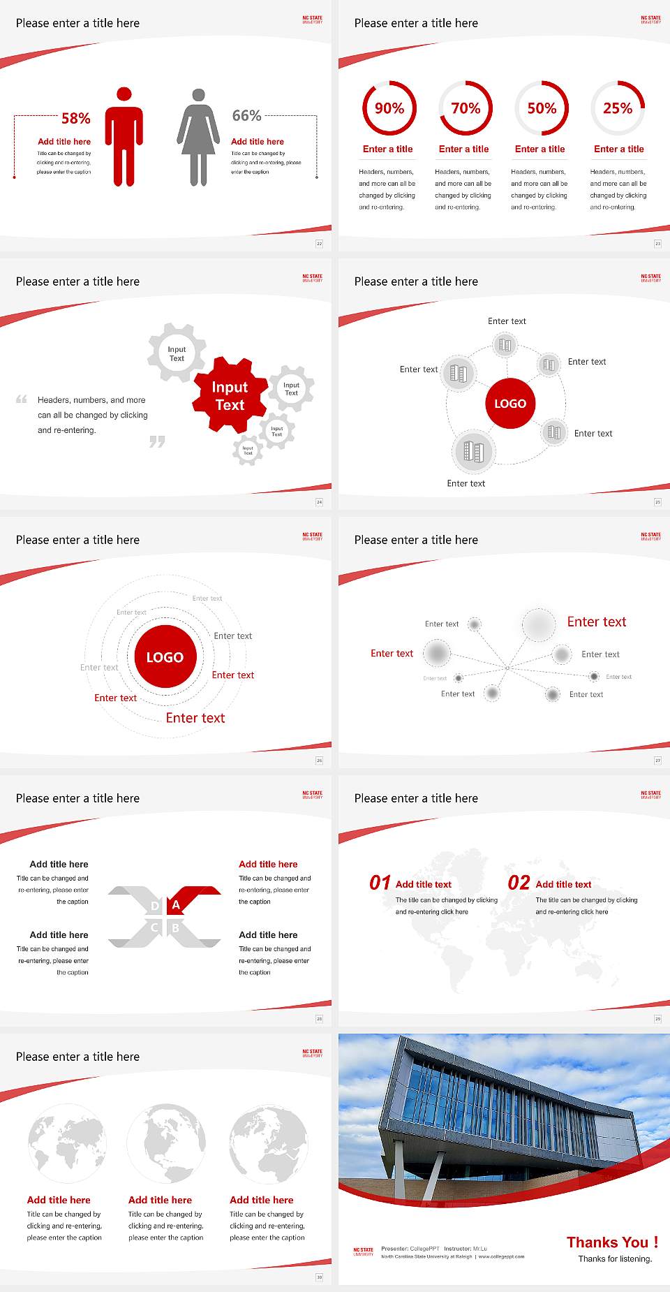 North Carolina State University at Raleigh Course/Courseware Creation PPT Template4:3 ratio PPT effect preview image4