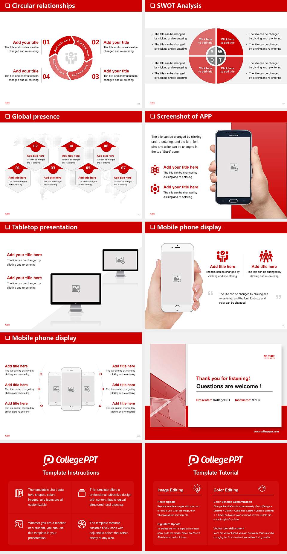 North Carolina State University at Raleigh General Purpose PPT Template4:3 ratio PPT effect preview image5