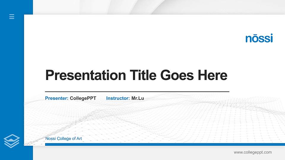 Nossi College of Art Thesis Proposal/Graduation Defense PPT Template16:9 ratio PPT effect preview image