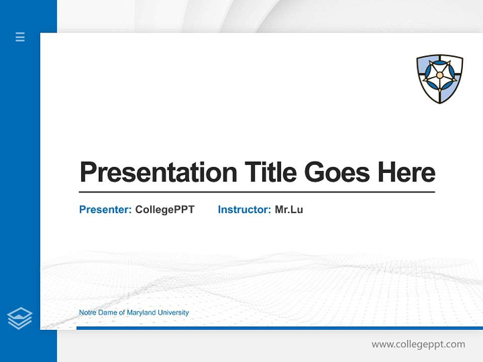 Notre Dame of Maryland University Thesis Proposal/Graduation Defense PPT Template4:3 ratio PPT effect preview image5