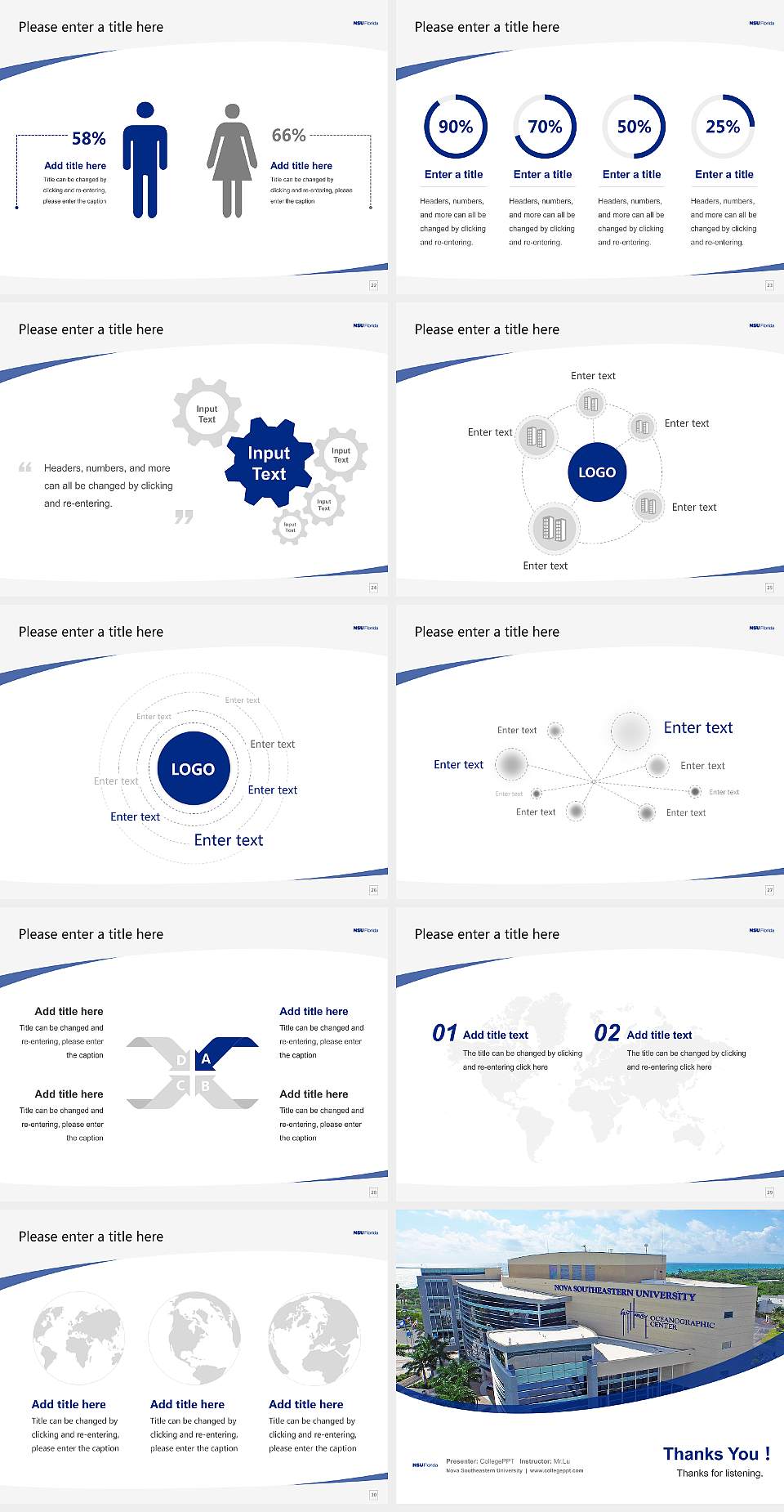 Nova Southeastern University Course/Courseware Creation PPT Template4:3 ratio PPT effect preview image4