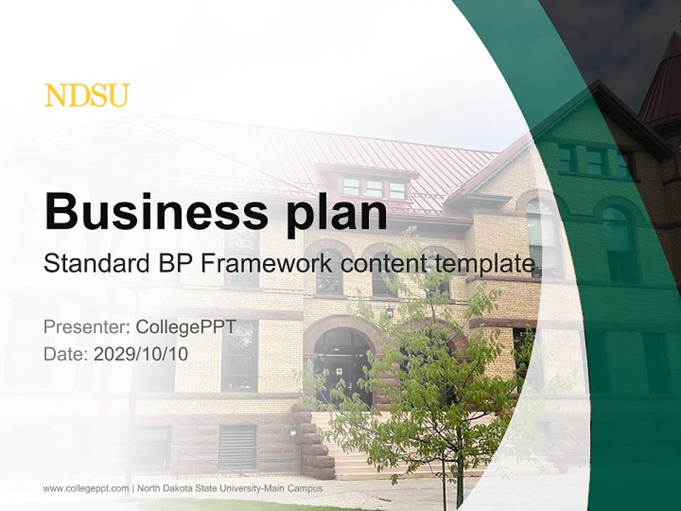 North Dakota State University-Main Campus Competition/Entrepreneurship Contest PPT Template4:3 ratio PPT effect preview image9
