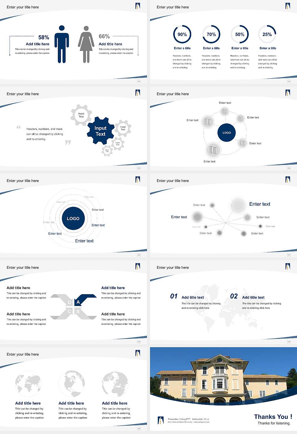 Notre Dame De Namur University Course/Courseware Creation PPT Template16:9 ratio PPT effect preview image4