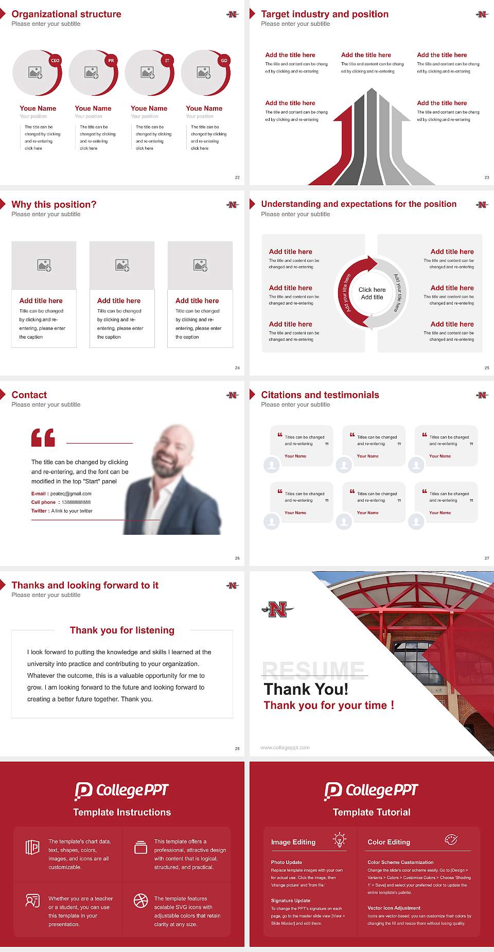 Nicholls State University Resume PPT Template4:3 ratio PPT effect preview image4
