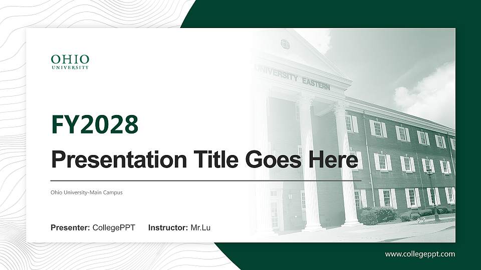 Ohio University-Main Campus Academic Presentation/Research Findings Report PPT Template16:9 ratio PPT effect preview image