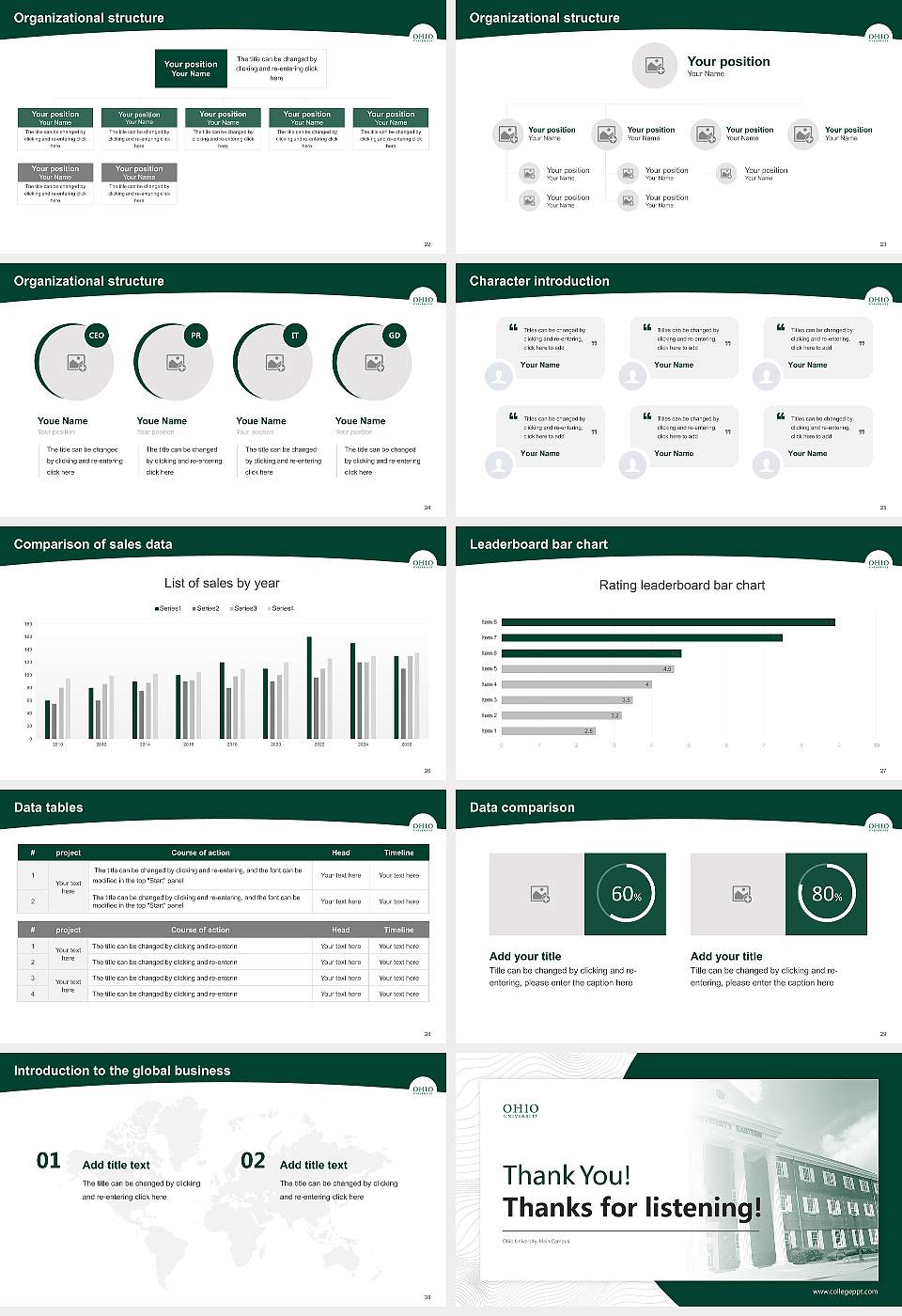 Ohio University-Main Campus Academic Presentation/Research Findings Report PPT Template16:9 ratio PPT effect preview image4