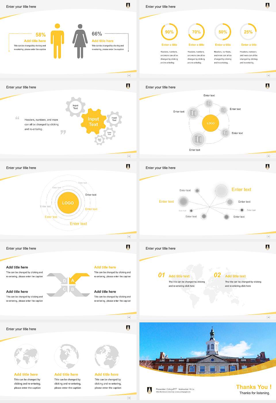Ohio Dominican University Course/Courseware Creation PPT Template16:9 ratio PPT effect preview image4