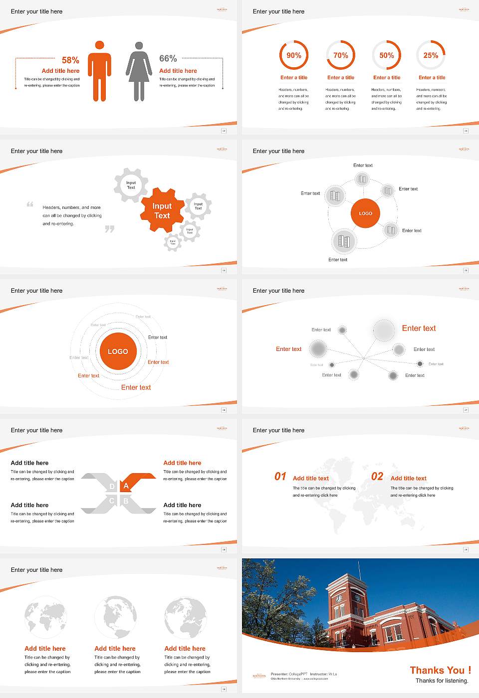 Ohio Northern University Course/Courseware Creation PPT Template16:9 ratio PPT effect preview image4