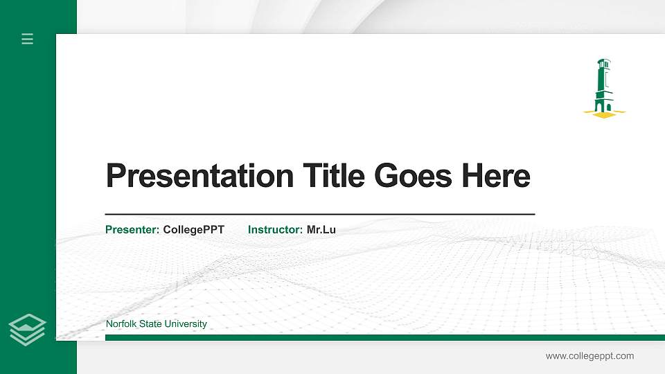 Norfolk State University Thesis Proposal/Graduation Defense PPT Template16:9 ratio PPT effect preview image