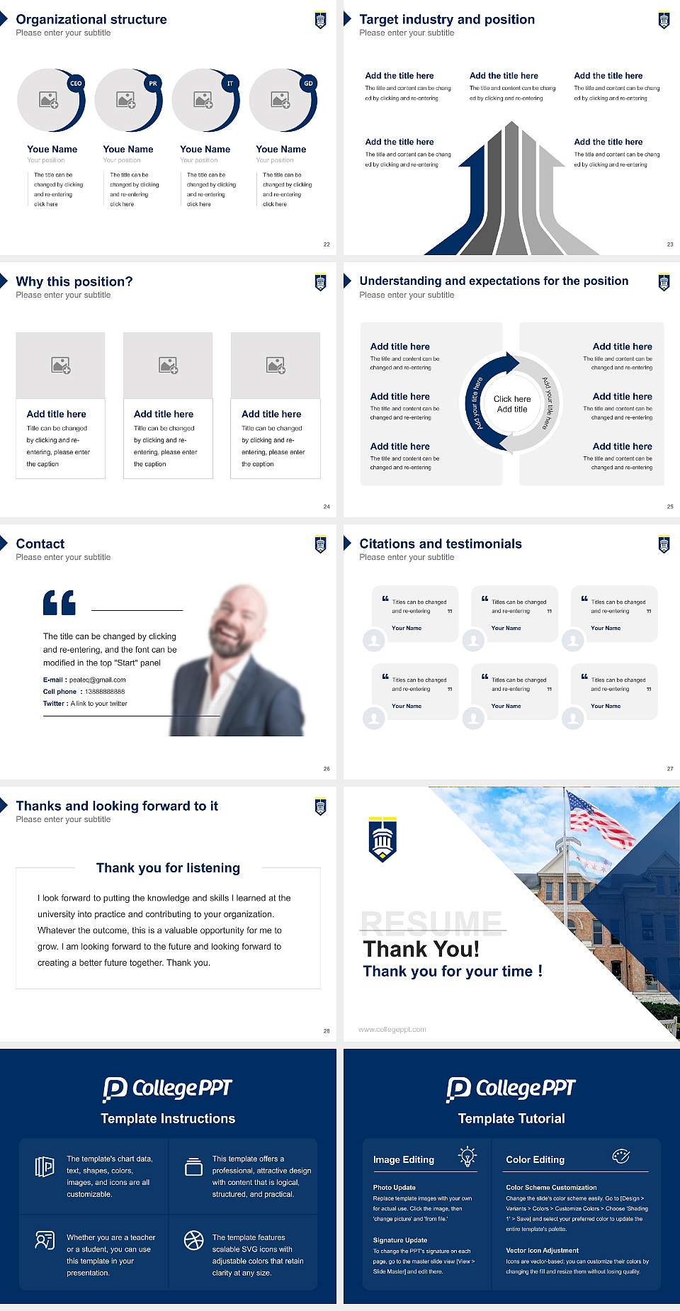 North Park University Resume PPT Template4:3 ratio PPT effect preview image4