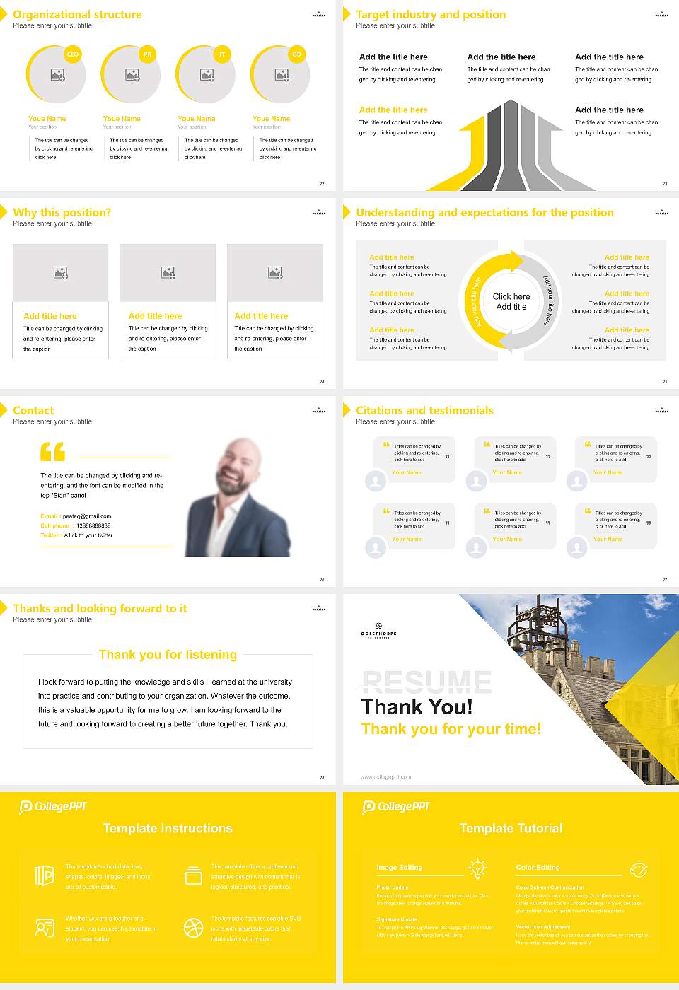 Oglethorpe University Resume PPT Template16:9 ratio PPT effect preview image4