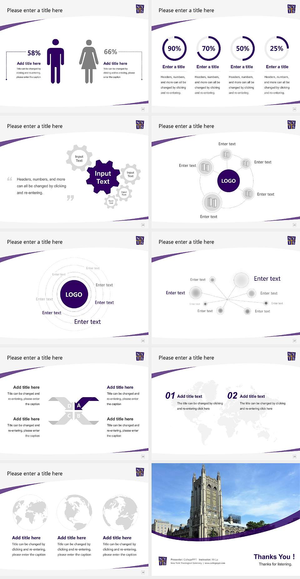 New York Theological Seminary Course/Courseware Creation PPT Template4:3 ratio PPT effect preview image4