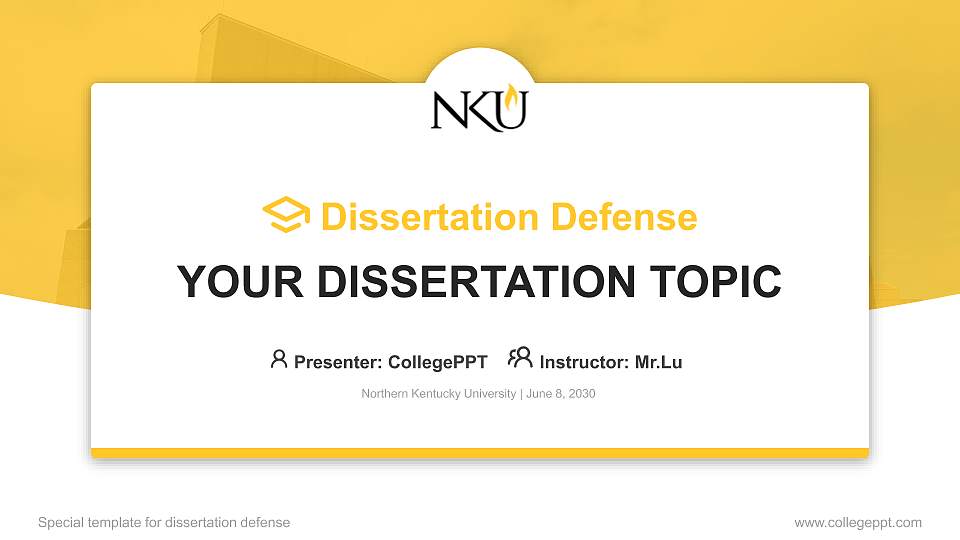 Northern Kentucky University Graduation Thesis Defense PPT Template16:9 ratio PPT effect preview image