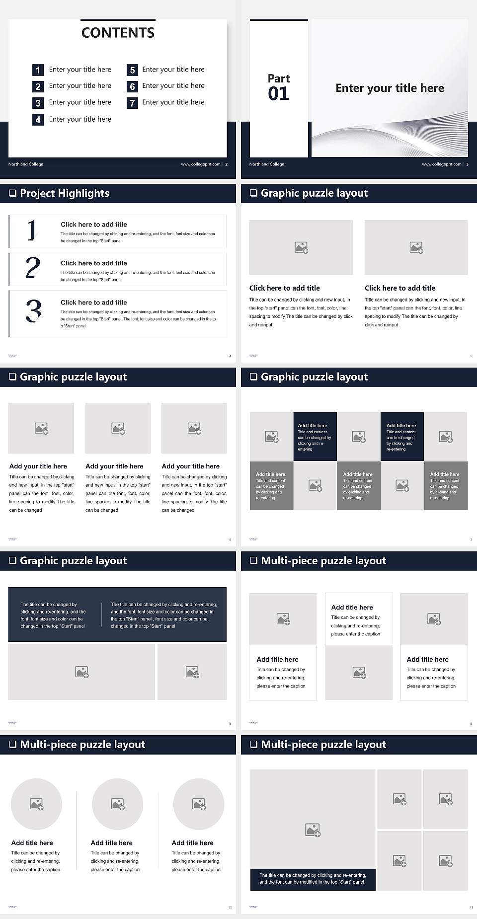 Northland College General Purpose PPT Template4:3 ratio PPT effect preview image2