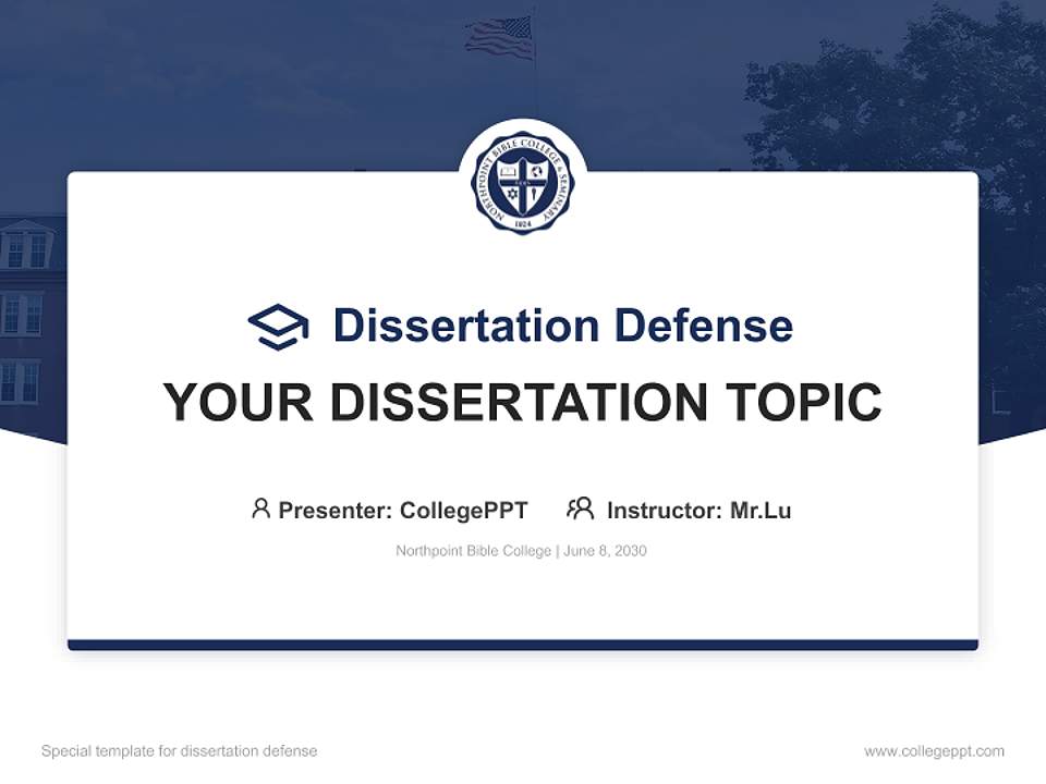 Northpoint Bible College Graduation Thesis Defense PPT Template4:3 ratio PPT effect preview image7