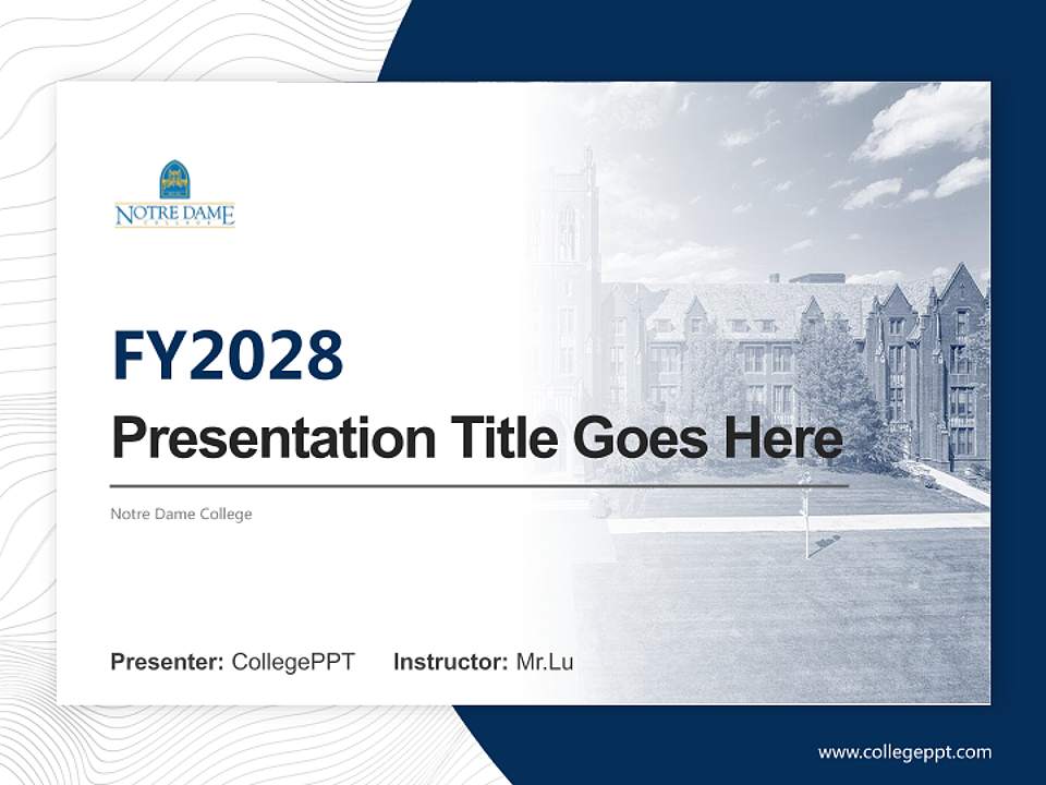 Notre Dame College Academic Presentation/Research Findings Report PPT Template4:3 ratio PPT effect preview image5