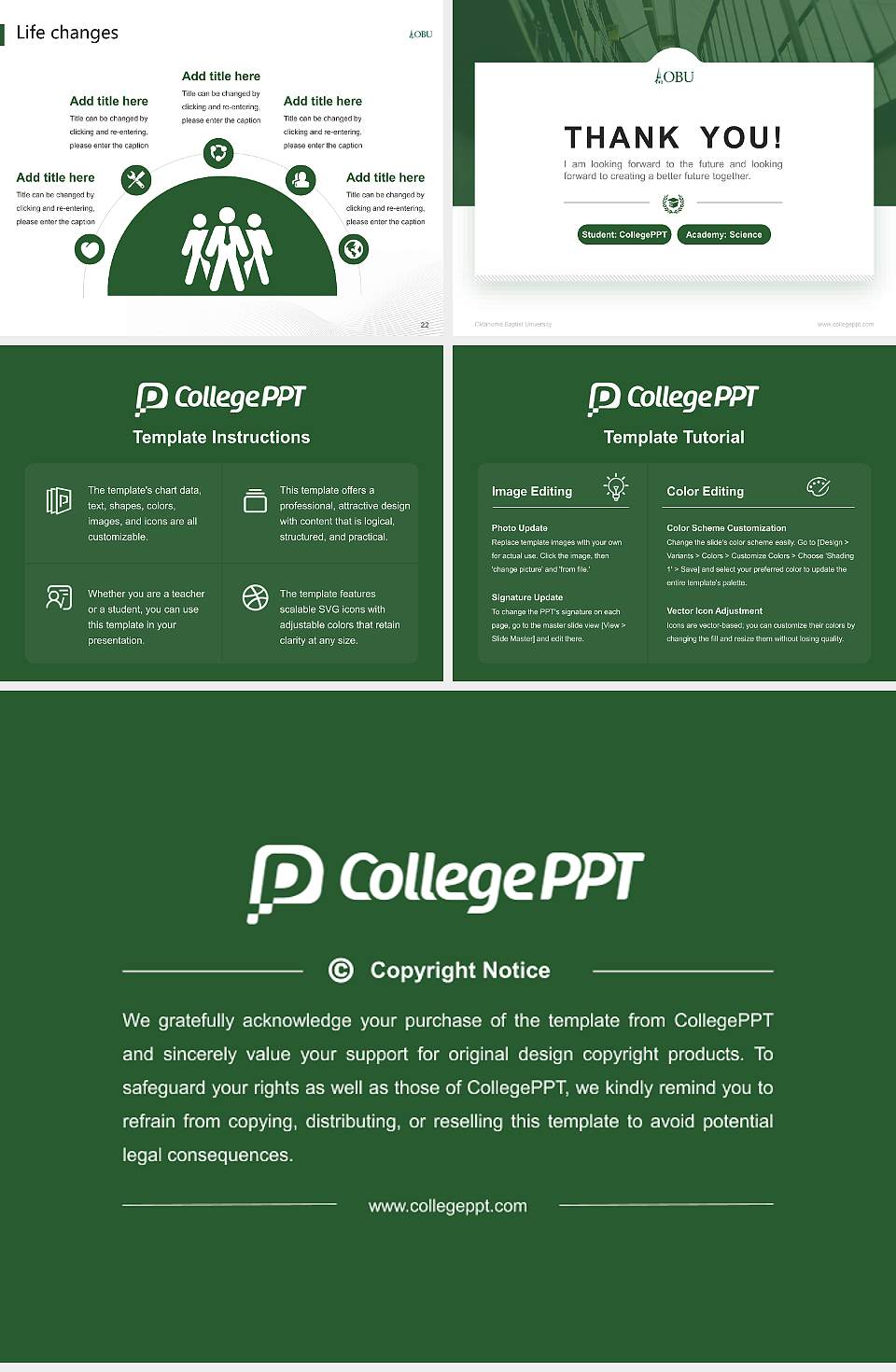 Oklahoma Baptist University National Scholarship Defense PPT Template4:3 ratio PPT effect preview image4