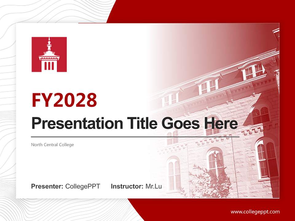 North Central College Academic Presentation/Research Findings Report PPT Template4:3 ratio PPT effect preview image5
