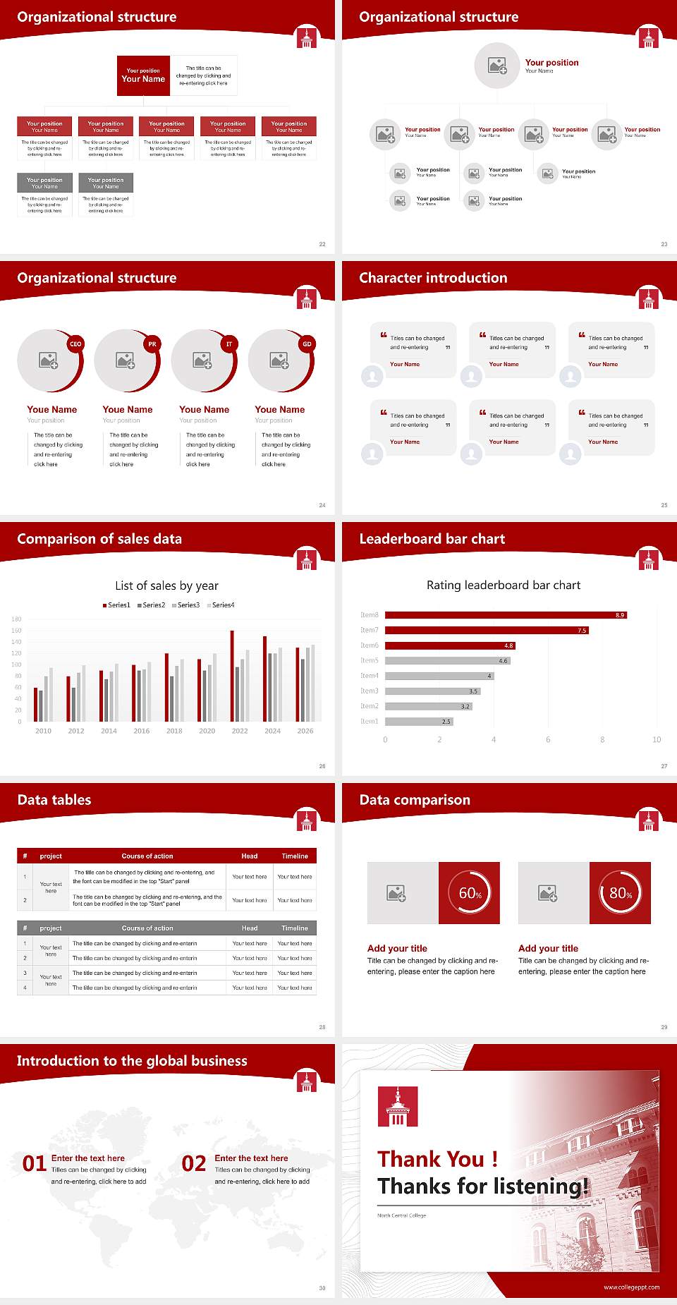 North Central College Academic Presentation/Research Findings Report PPT Template4:3 ratio PPT effect preview image4