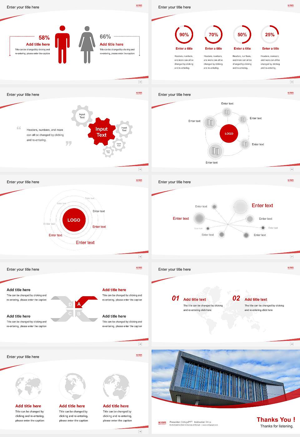North Carolina State University at Raleigh Course/Courseware Creation PPT Template16:9 ratio PPT effect preview image4
