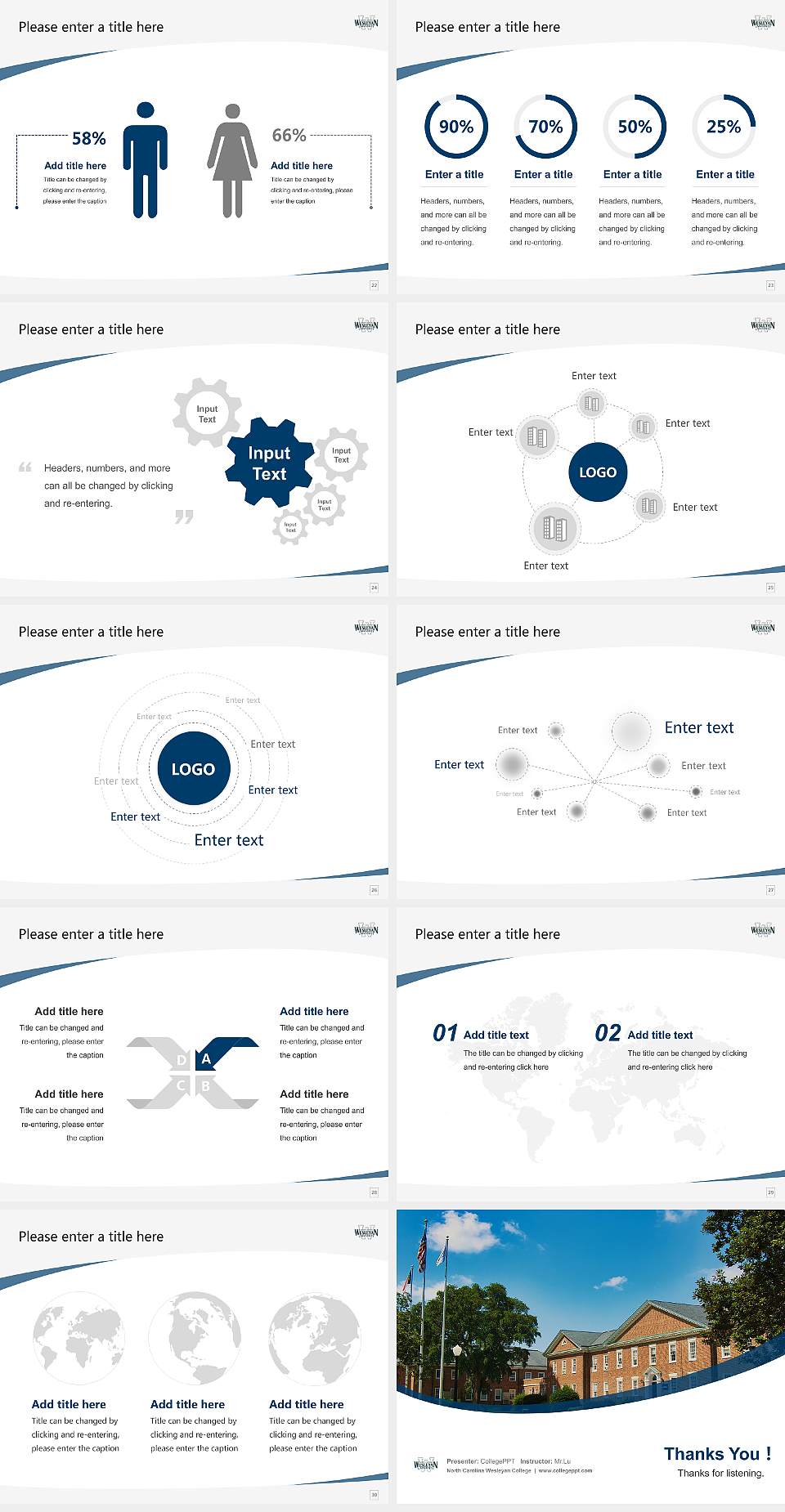 North Carolina Wesleyan College Course/Courseware Creation PPT Template4:3 ratio PPT effect preview image4