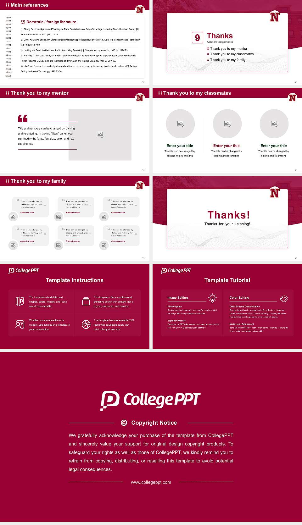 Northern State University Graduation Thesis Defense PPT Template16:9 ratio PPT effect preview image7
