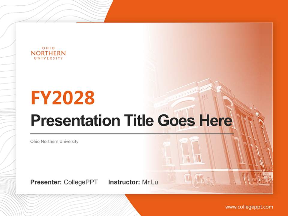 Ohio Northern University Academic Presentation/Research Findings Report PPT Template4:3 ratio PPT effect preview image5