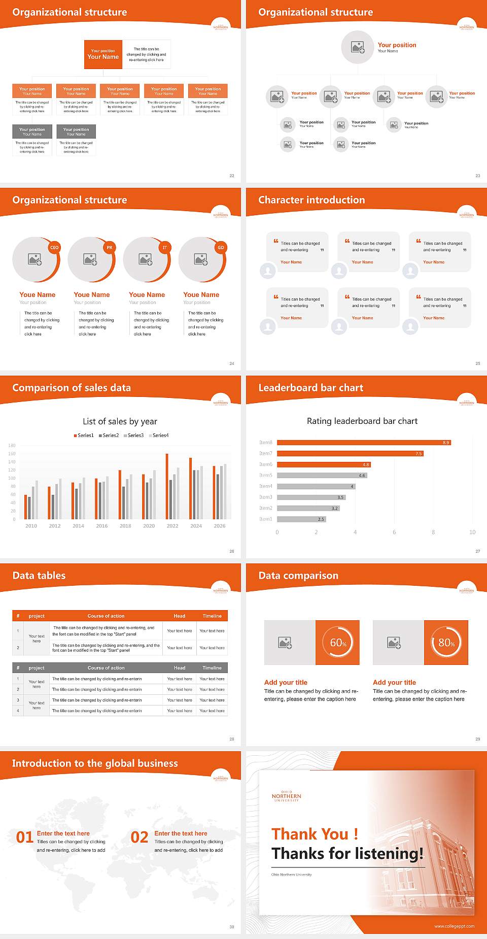 Ohio Northern University Academic Presentation/Research Findings Report PPT Template4:3 ratio PPT effect preview image4