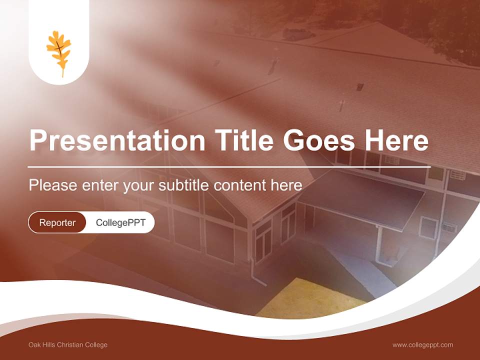 Oak Hills Christian College Lecture Sharing and Networking Event PPT Template4:3 ratio PPT effect preview image4