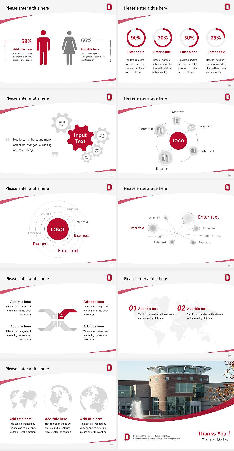 Ohio State University-Marion Campus Course/Courseware Creation PPT Template4:3 ratio PPT effect preview image4