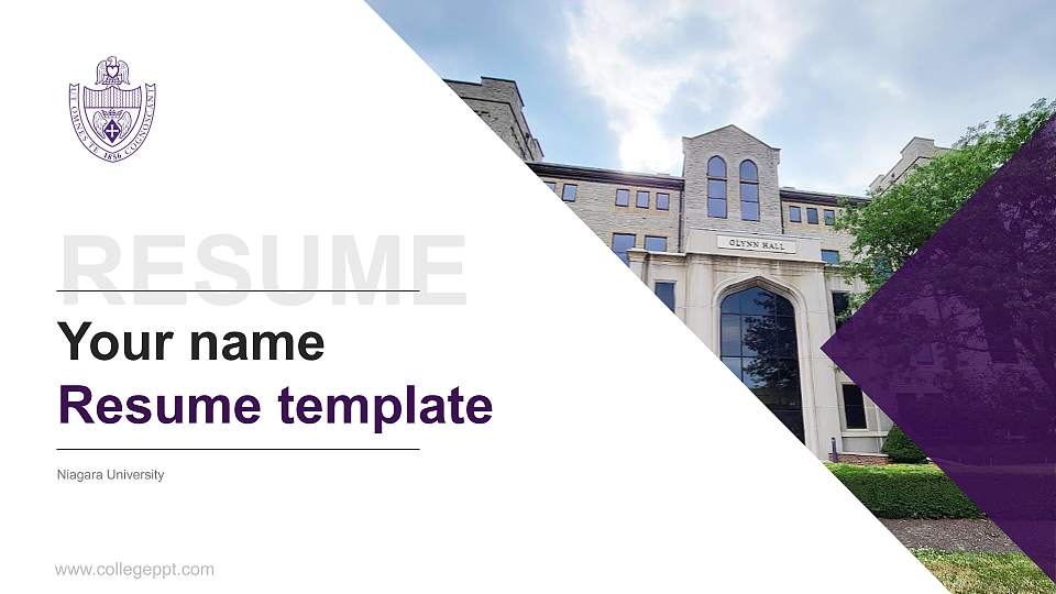 Niagara University Resume PPT Template16:9 ratio PPT effect preview image
